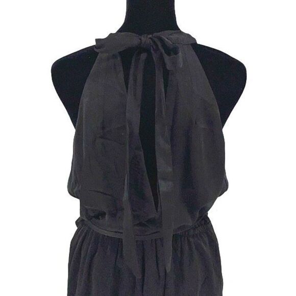 Dress Forum Womens Halter Tie Waist Cut-Out Sleeveless Jumpsuit Black Medium NWT - Picture 8 of 11